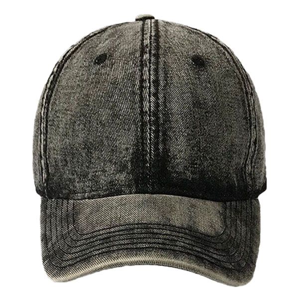Stone Wash Baseball Cap – Black