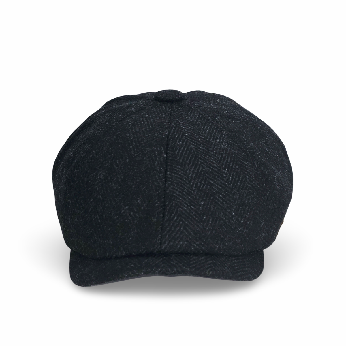 Eight Panel Deep Gray Herringbone Cap
