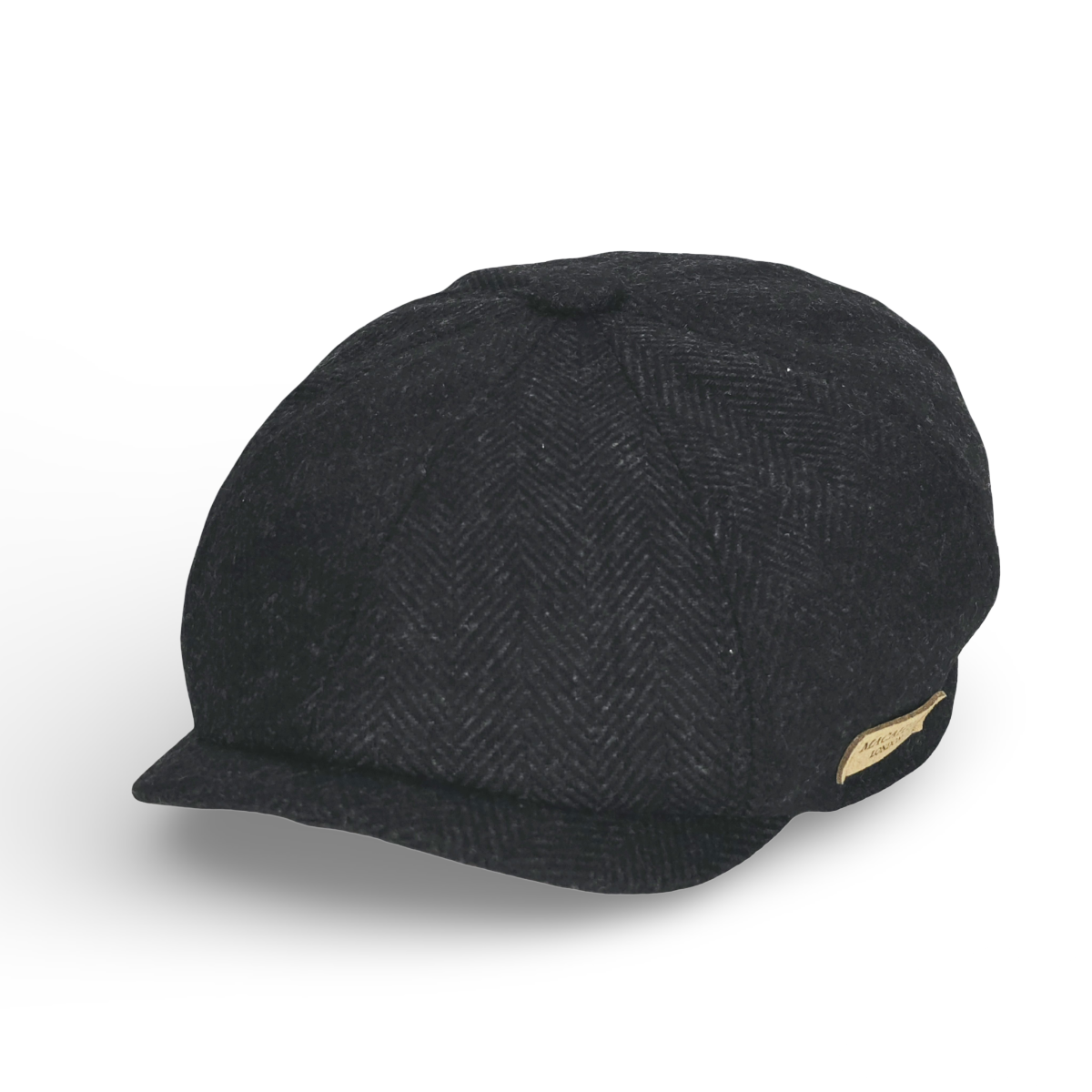 Eight Panel Deep Gray Herringbone Cap