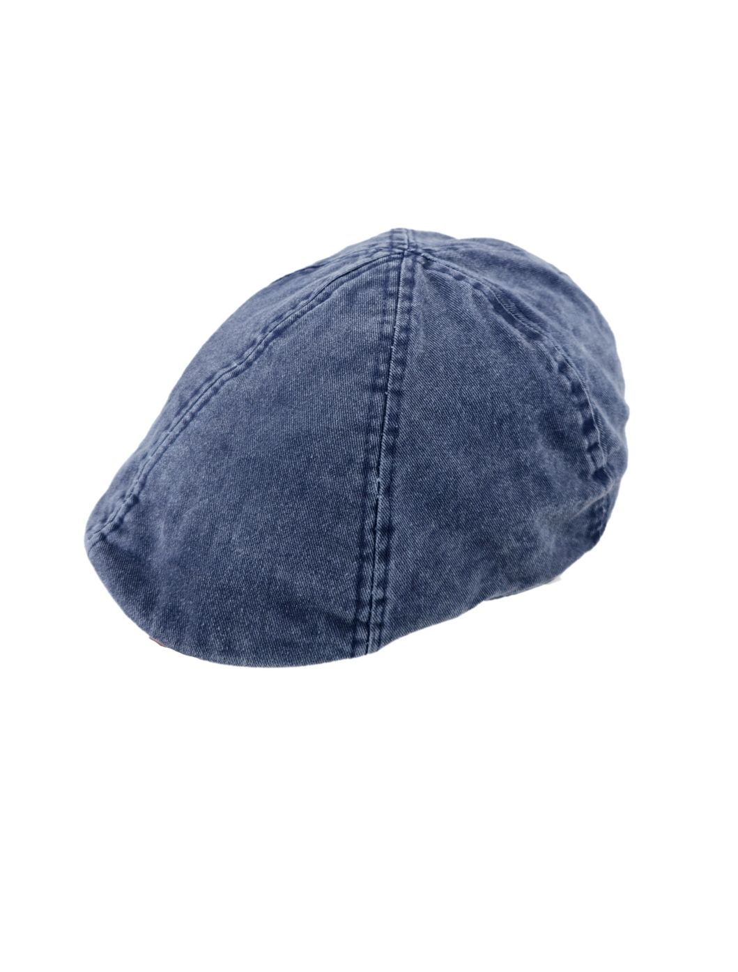 Blue Cotton Six Panel Flat Cap – 100% Cotton