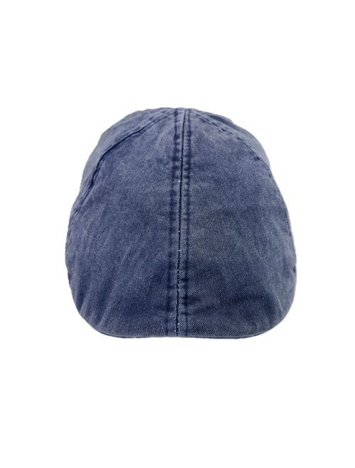 Blue Cotton Six Panel Flat Cap – 100% Cotton
